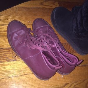 Maroon converse sneakers
